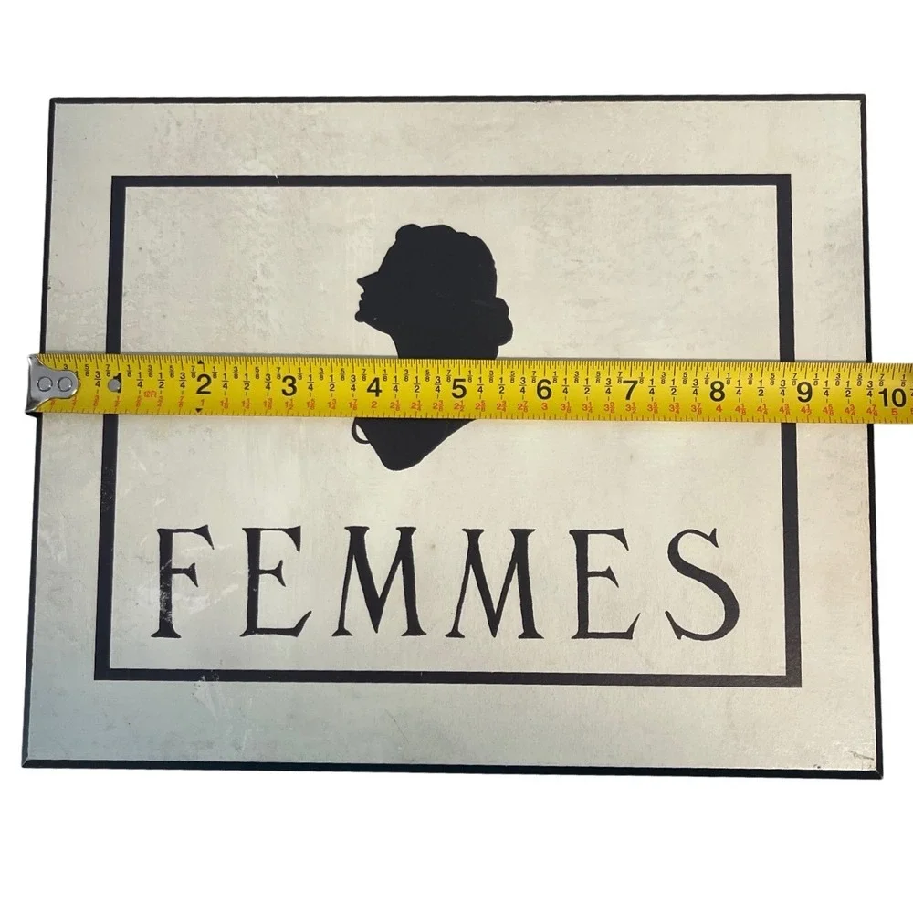 Vintage Style Femmes French Silhouette Wood Wall Plaque Sign Black White 8x10